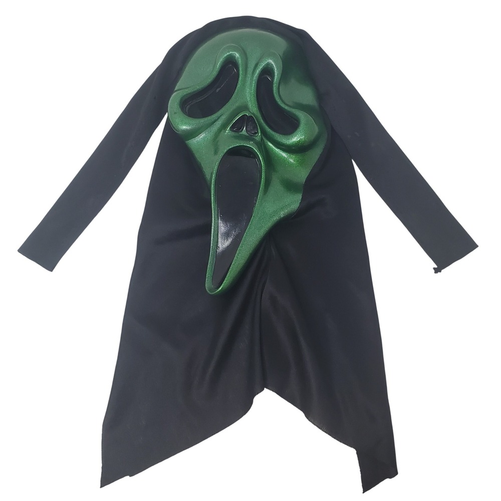 Ghost Face Mask Metallic Green Fun World Easter Unlimited Halloween Horror